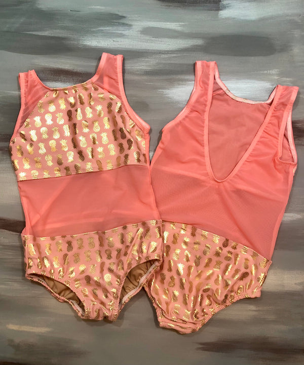 Coral Pineapple- Believe Leotard