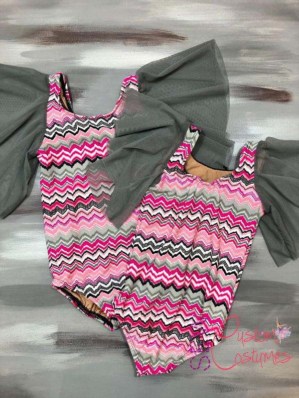 Child Small- Chevron Autumn Leotard