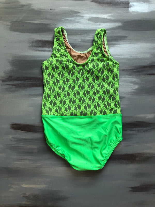 CM- Lime green lace Faith Leotard