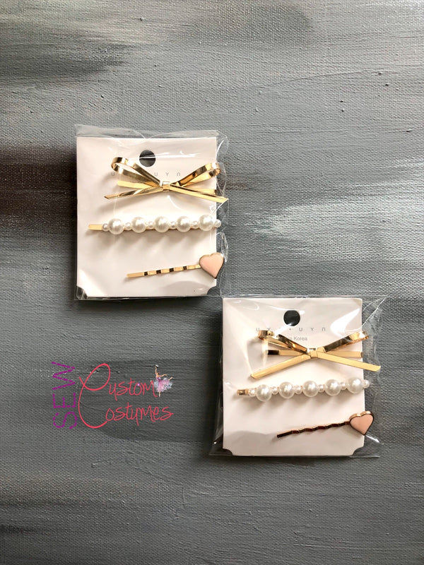 Gold decorative hair pins
