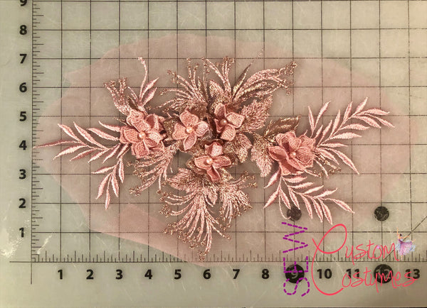 Blush Pink Floral Appliques