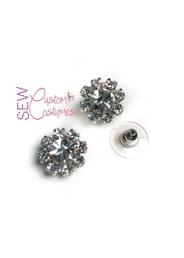 Crystal Cluster- Pierced Earrings