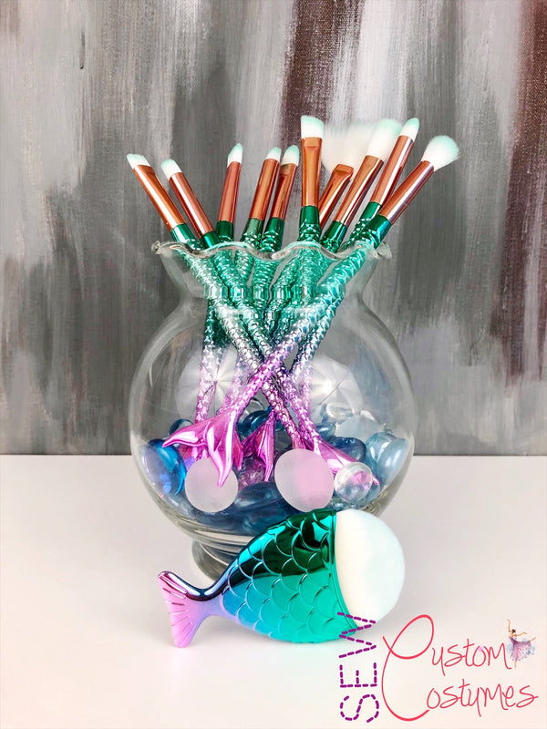 Mermaid Makeup Brushes- 11 piece set