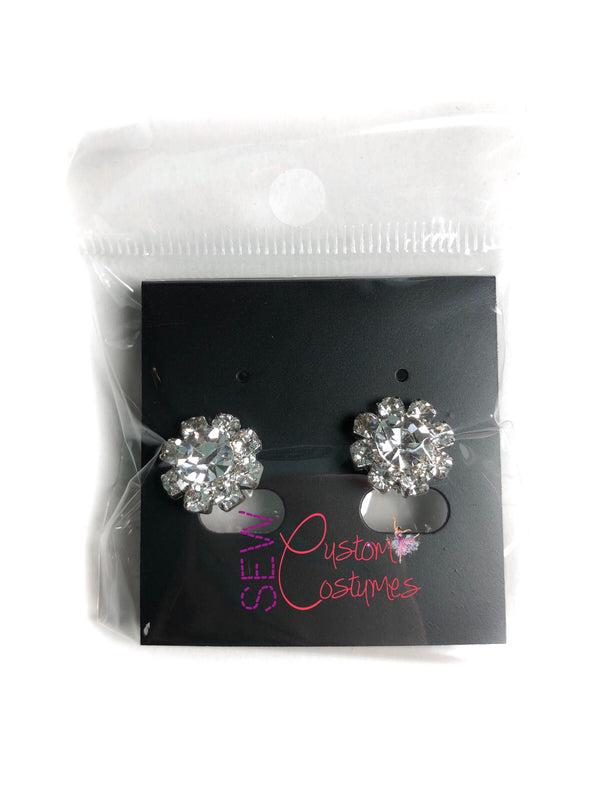 Crystal Cluster- Clip on Earrings