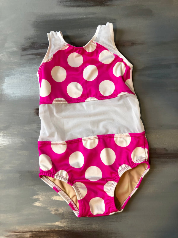 Pink polka dot- Believe Leotard