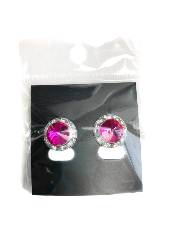 15mm Hot Pink - Clip on Earrings