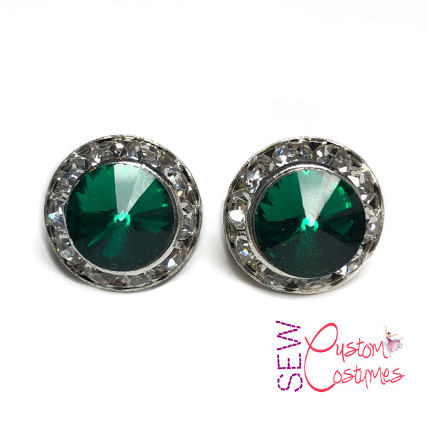 Dark Green 15mm- Pierced Earrings